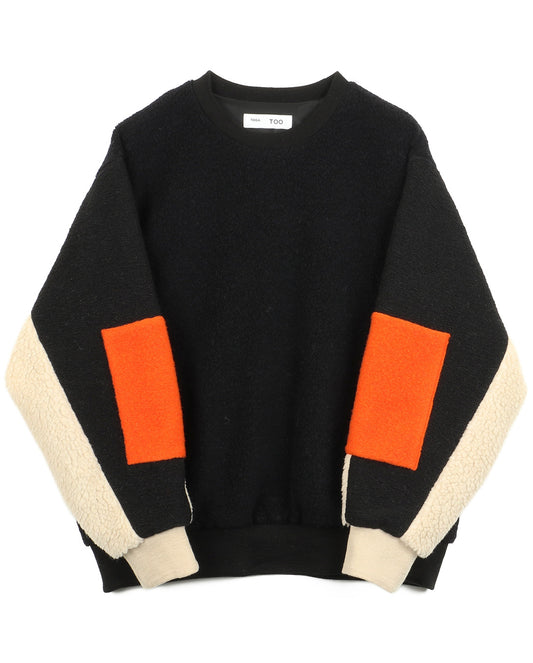 Wool Pile Boa Pullover black