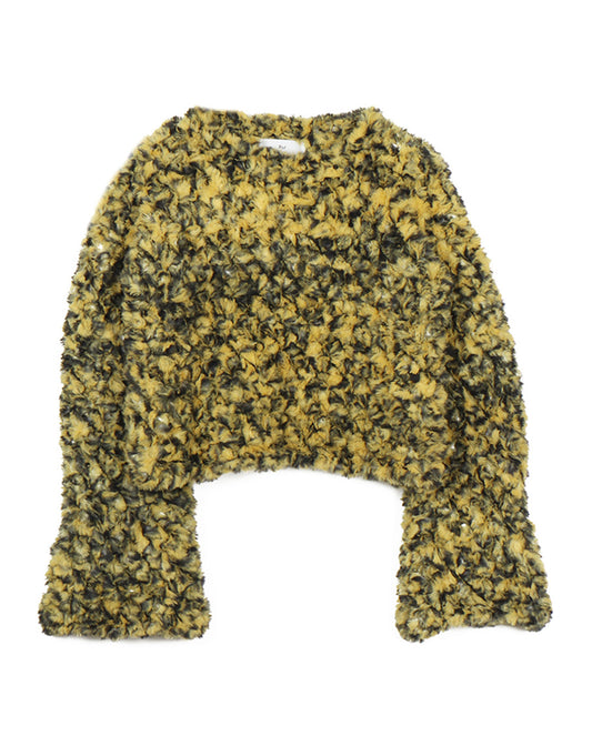 Eco Fur Knit Pullover yellow