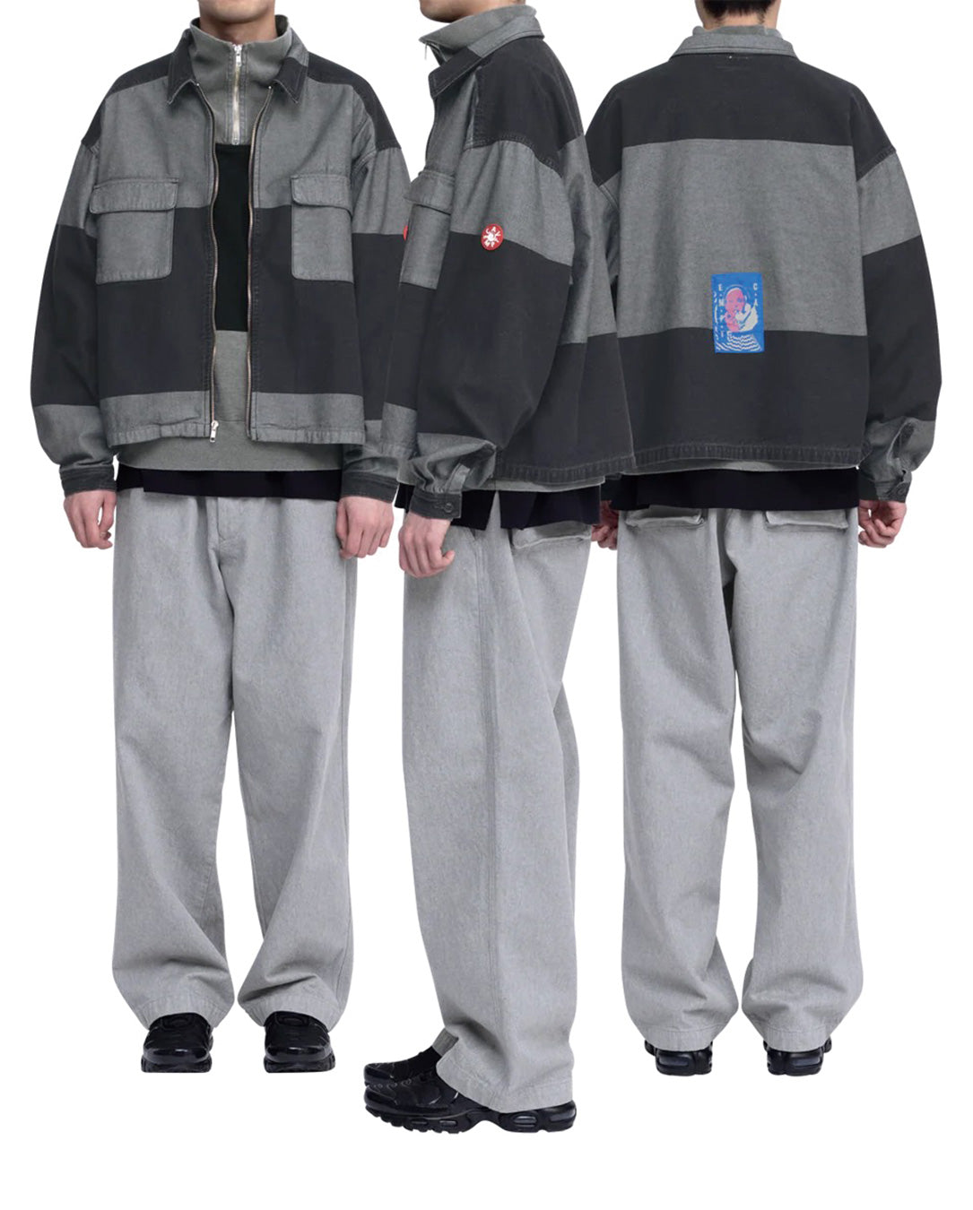 Overdye Stripe Short Shirt Jacket