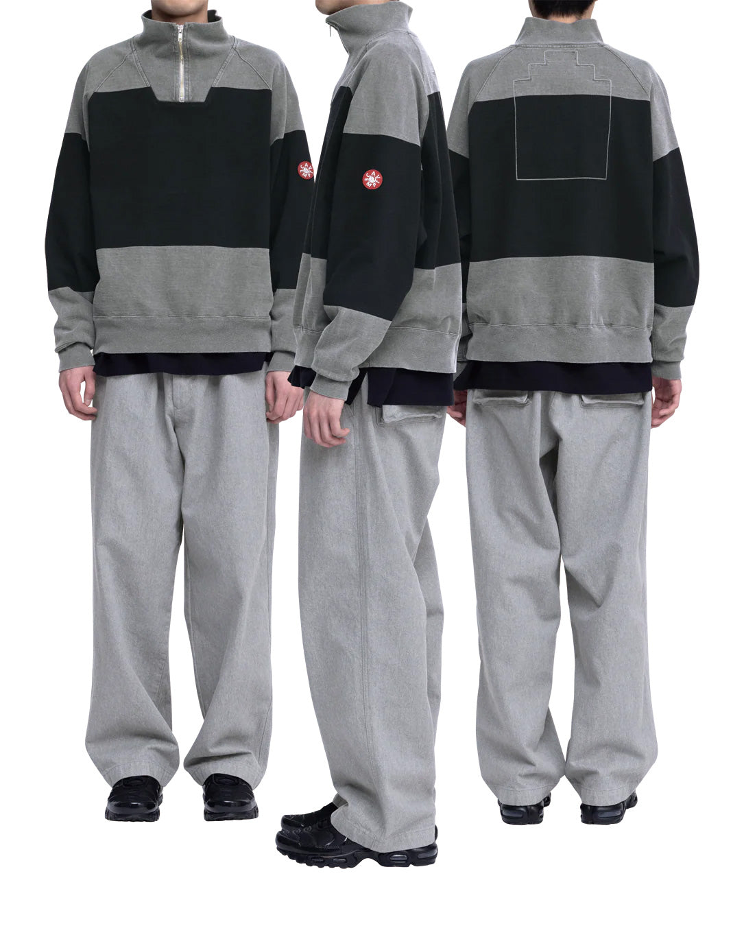 Overdye Stripe Half Zip