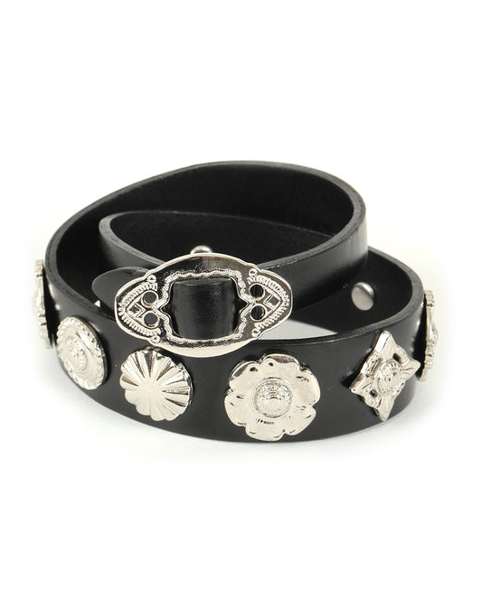 Double Leather Bangle black