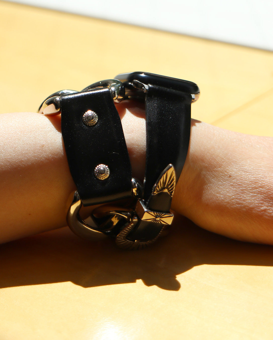 Ring Chain Watch Belt black