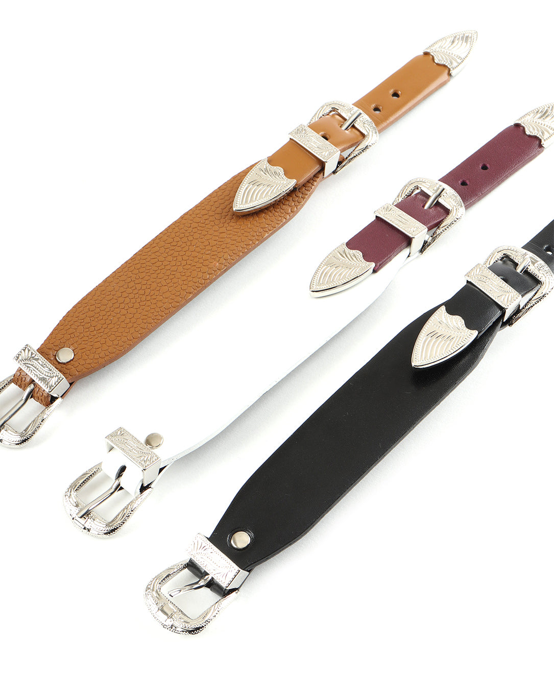 Double Buckle Bangle dark red