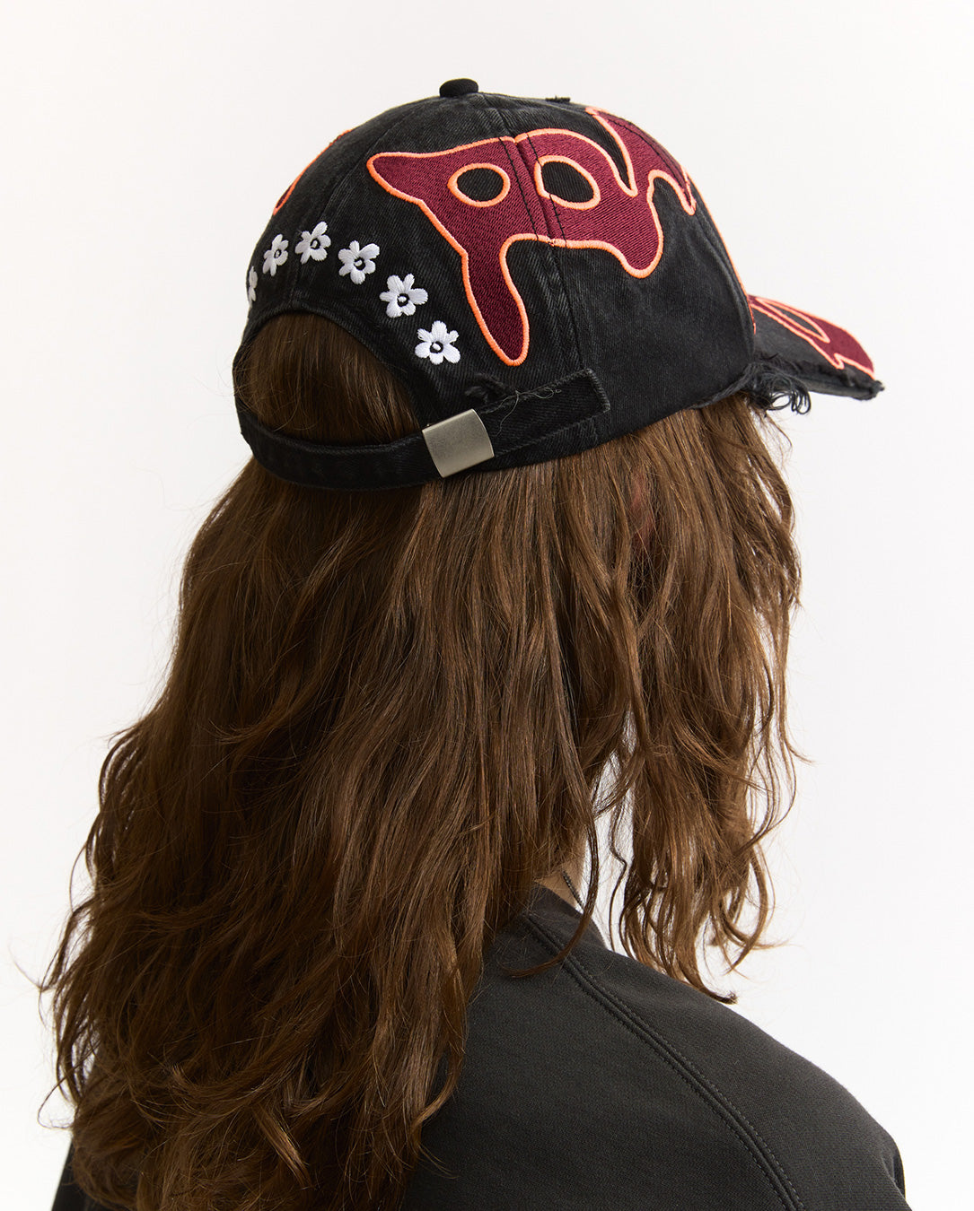 Seven Eight Baseball Cap black wash/deep red