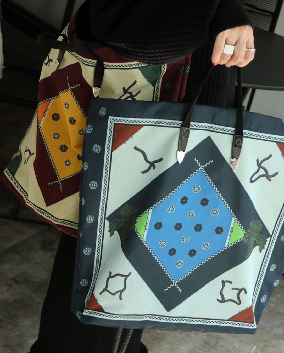 Print Tote Bag blue