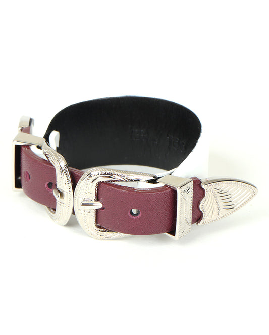 Double Buckle Bangle dark red