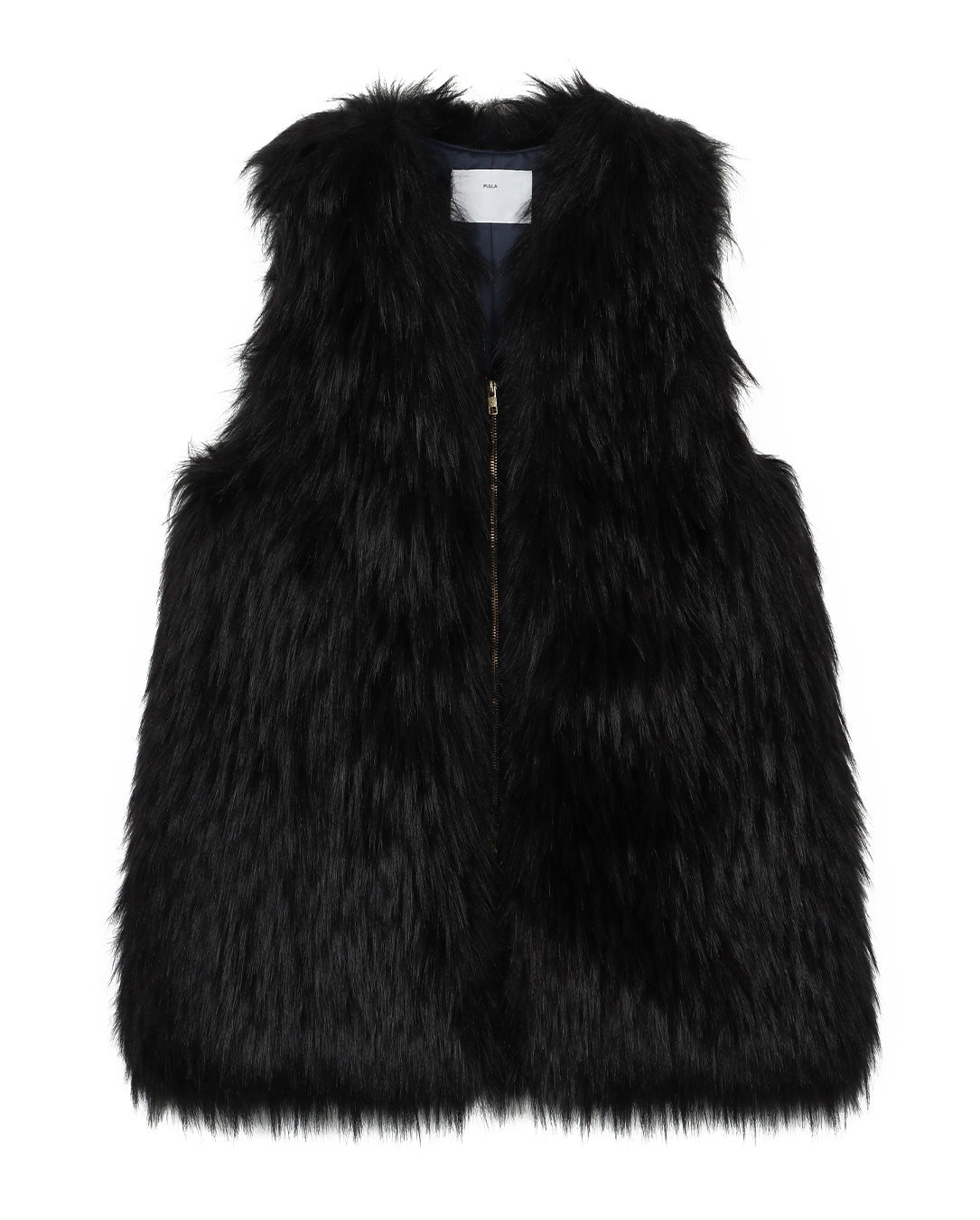 Fur Long Vest black