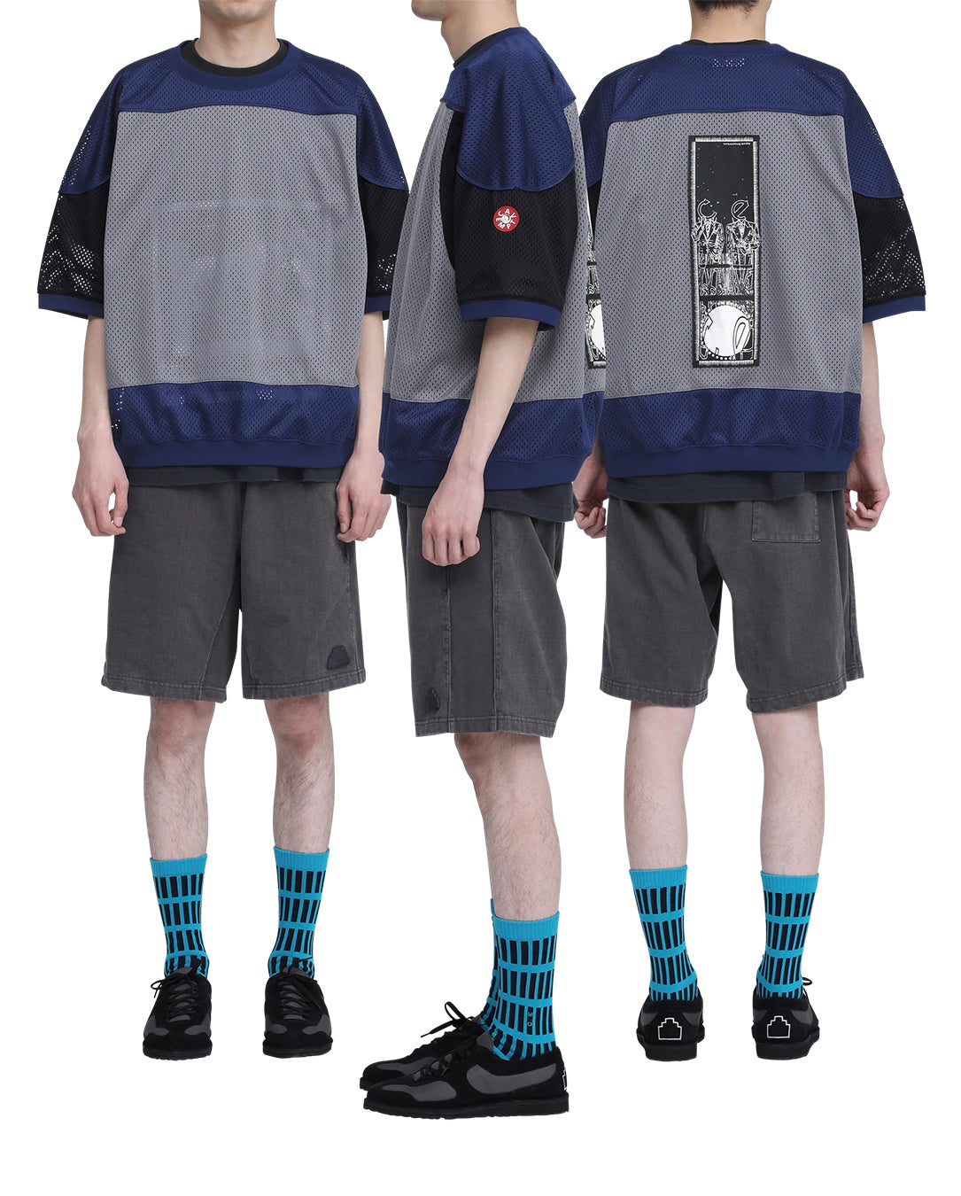 MD Temporal Distortion Mesh SS Top navy