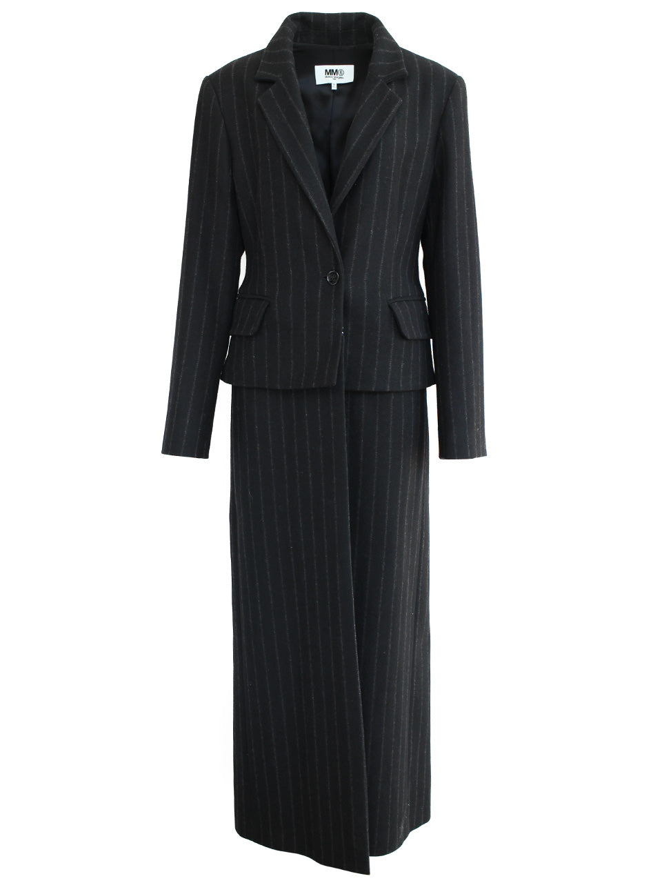 Pinstripe Felt Coat (black)