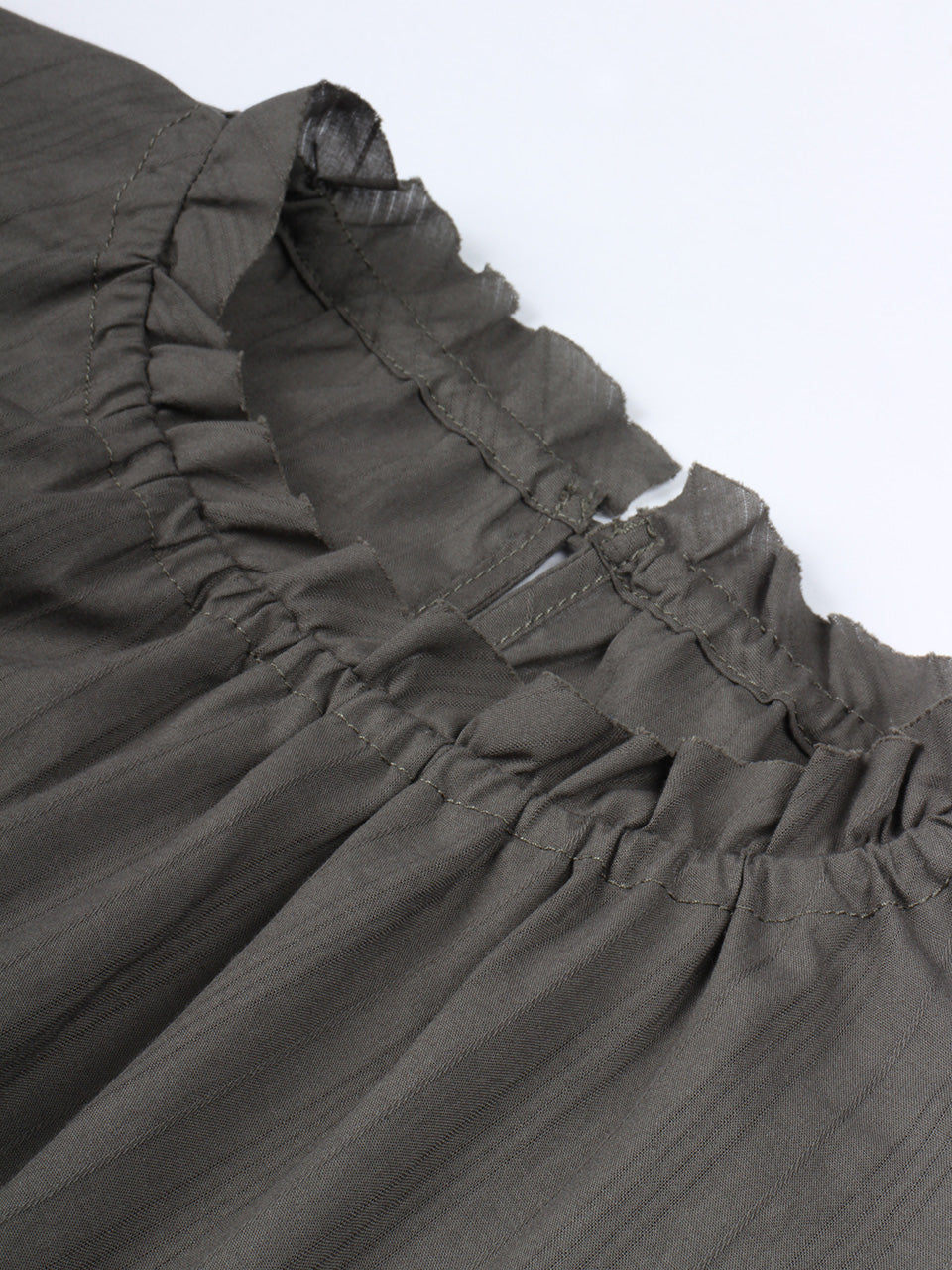 Dobby Stripe Cloth Dress charcoal grey