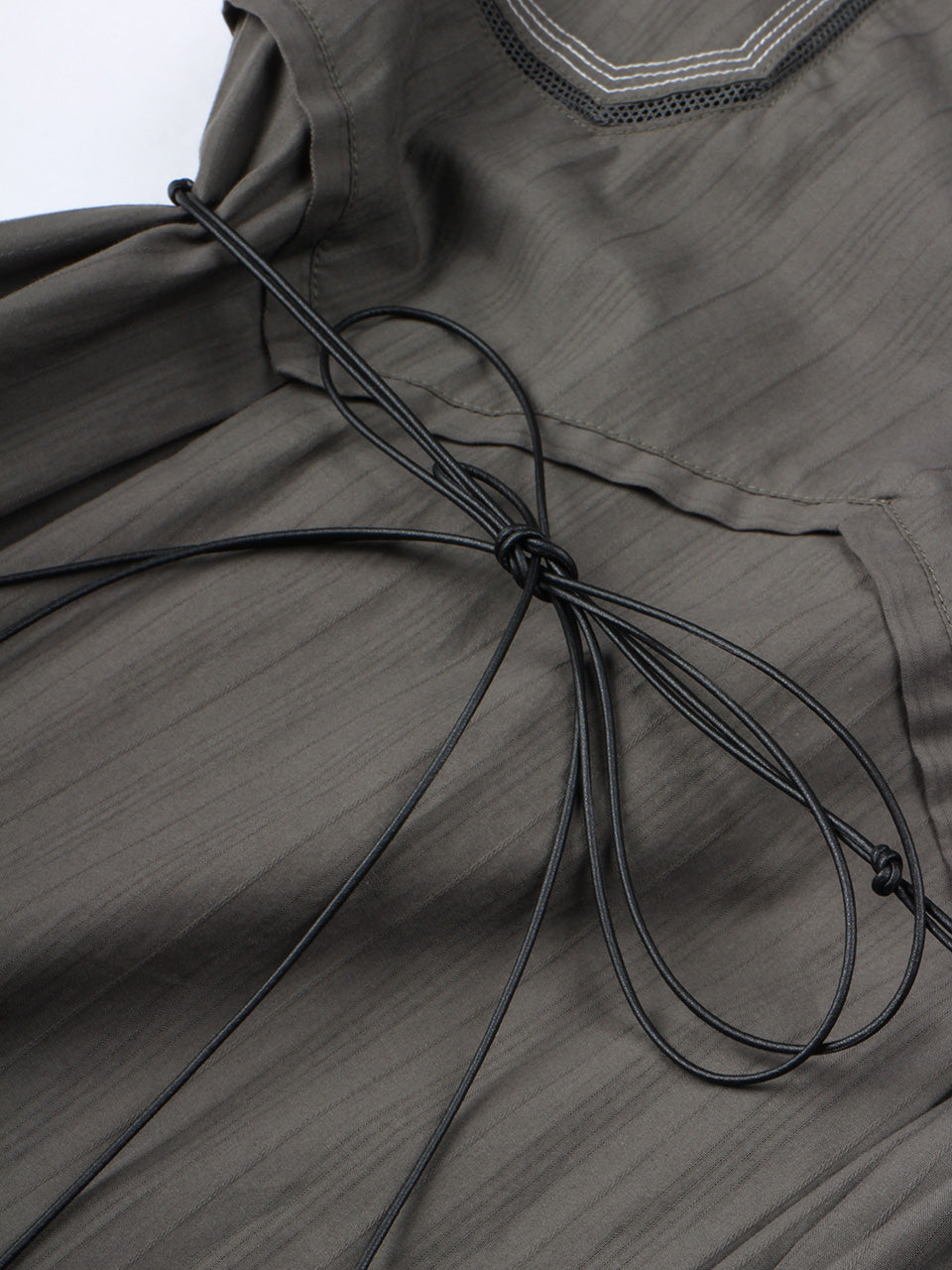 Dobby Stripe Cloth Dress charcoal grey