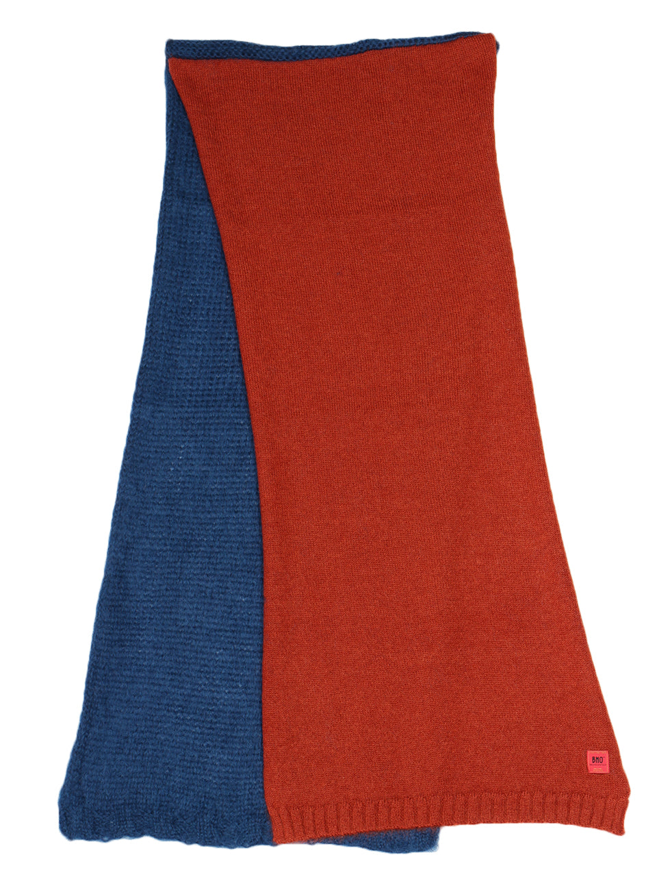 Bi-Color Knit Stole (orange/blue)