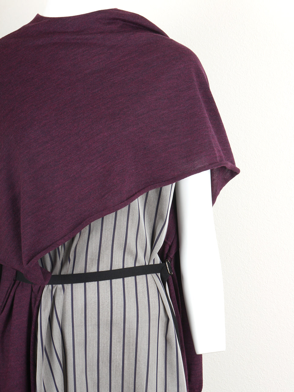 Wool Layered Knit Dress bordeaux