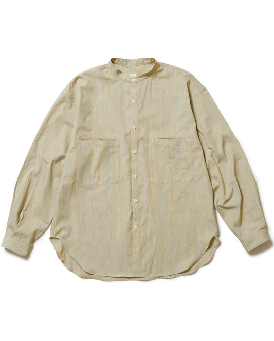 Band Collar Stripe Shirt ivory