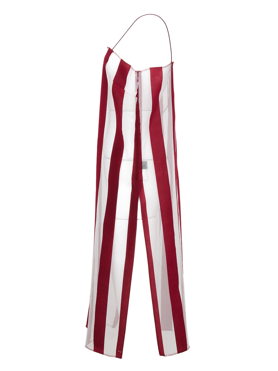 Striped Organza Cami Dress (burgundy)