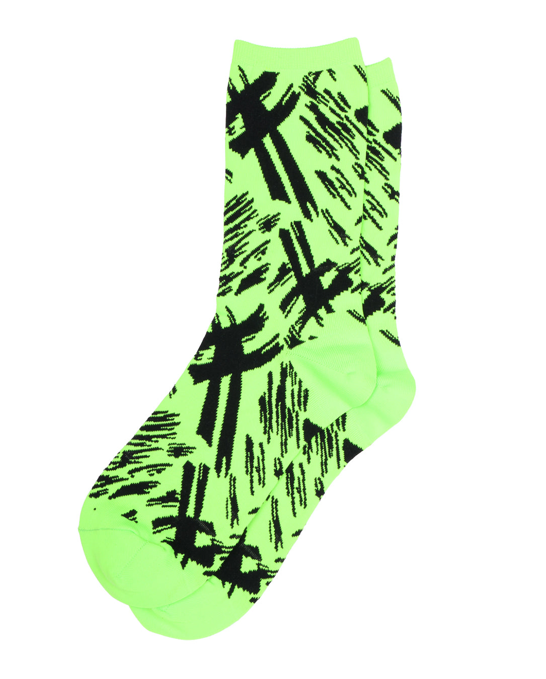 Blushed Jacquard Socks (neongreen×black)