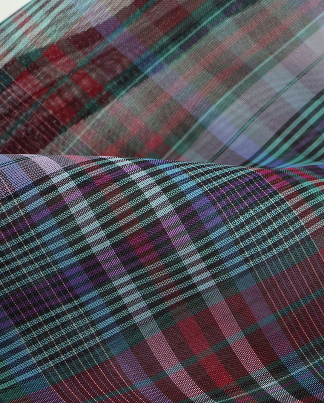 Semi-Sheer Yarn-Dyed Check Tuck Pants check