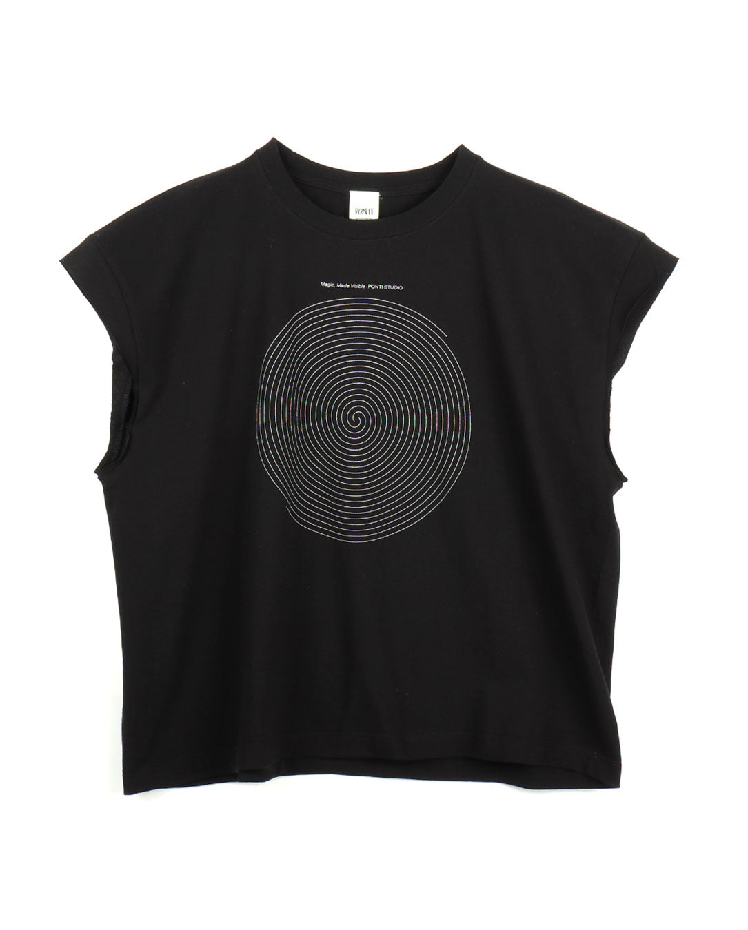 Magic,Made Visible Cut Off Print T-shirt black