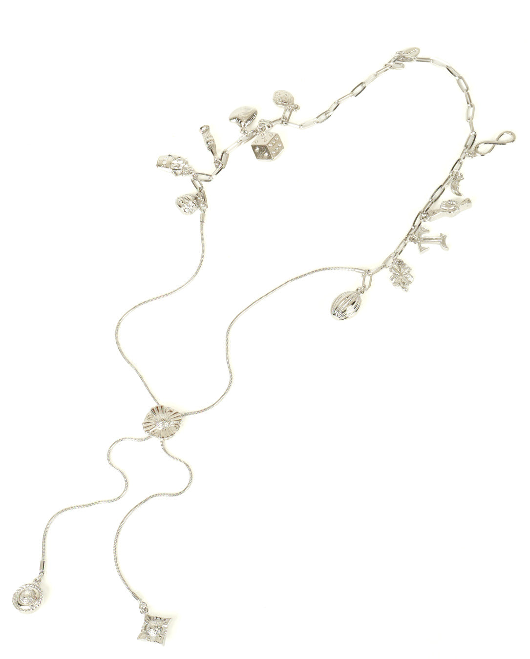 Metal Motif Loop Tie silver