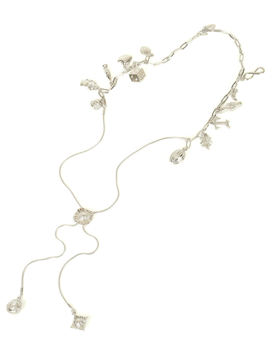 Metal Motif Loop Tie silver