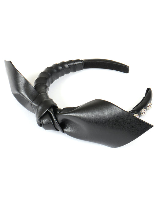 Leather Wrapped Headband black