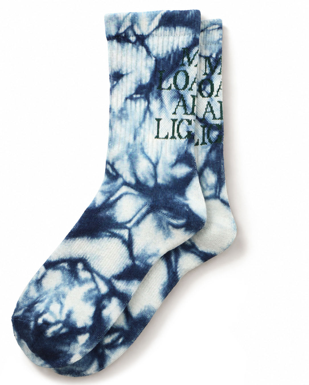 TEXT "M,L,A,L" indigo tie dye