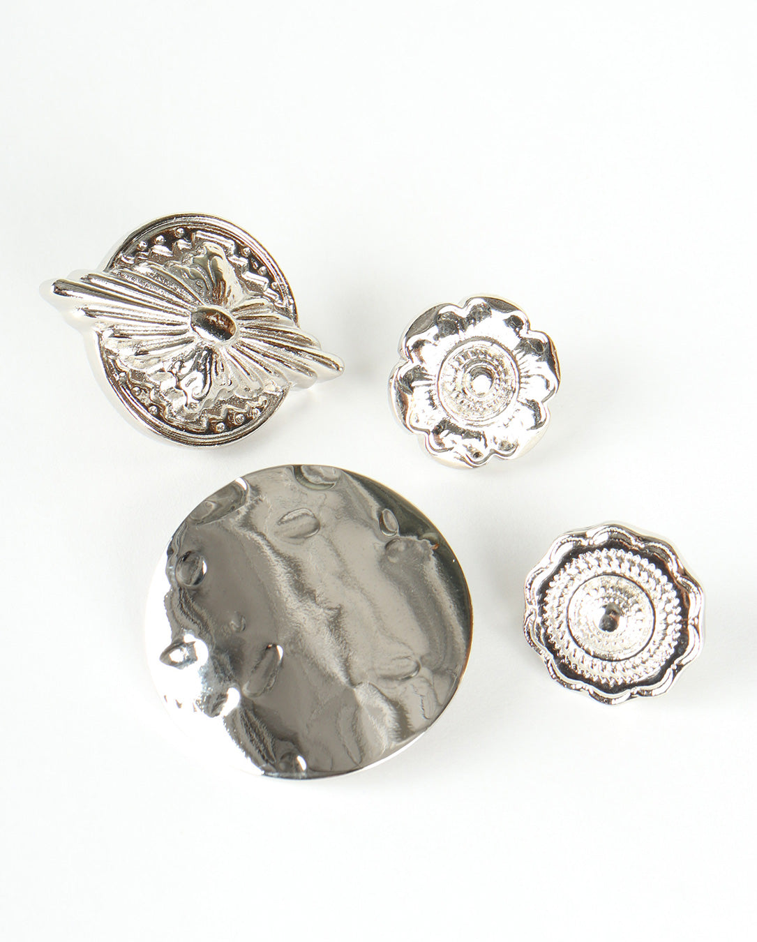 Pin Set Metal Concho silver
