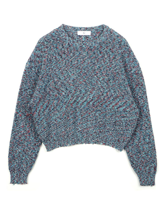 Figured Knit Pullover blue