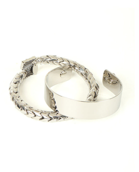 Metal Bangle Set silver