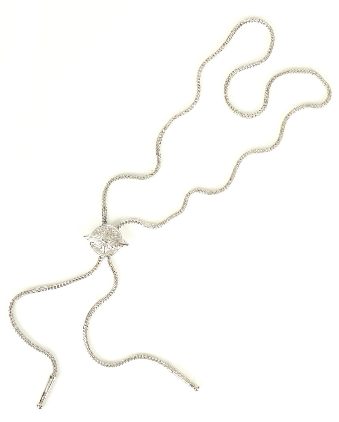 Metal Concho Loop Tie silver