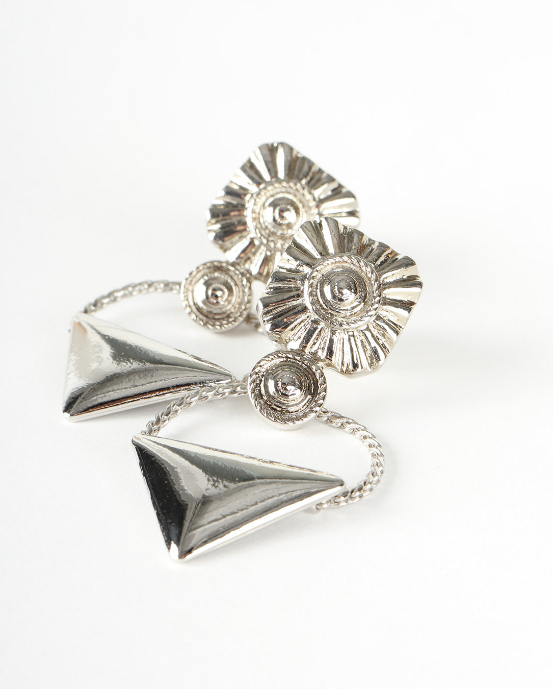 Triangle Pierced Earrings silver