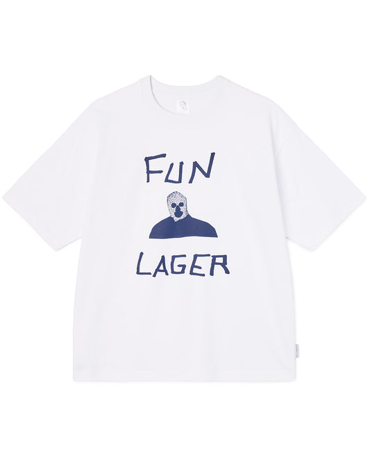 Fun Lager Beer Tee white navy