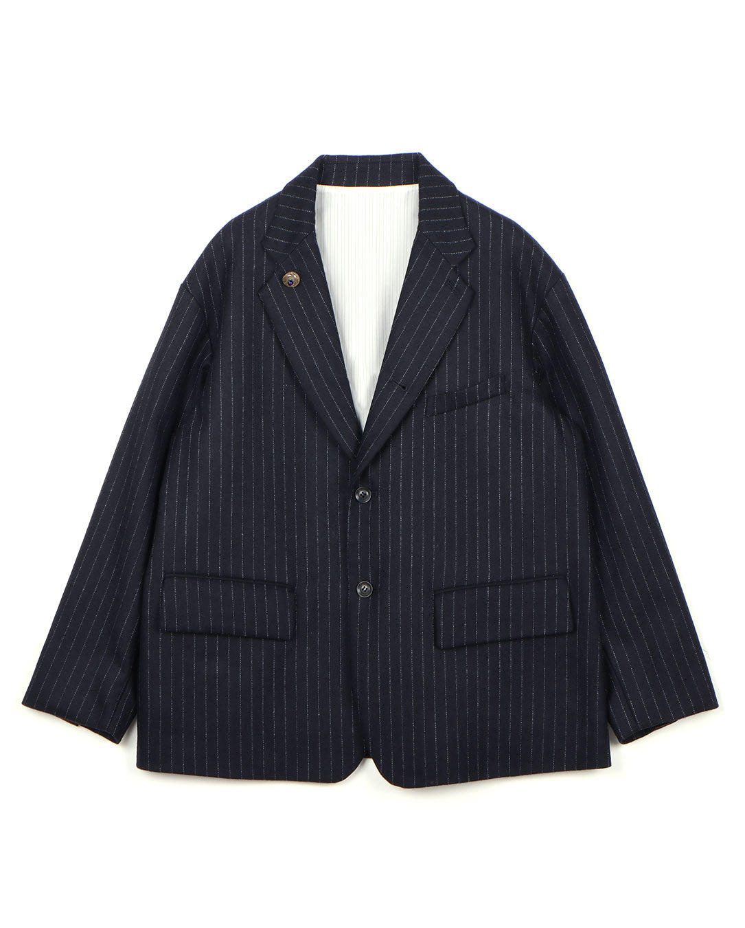 Wool Flannel Jacket  navy st