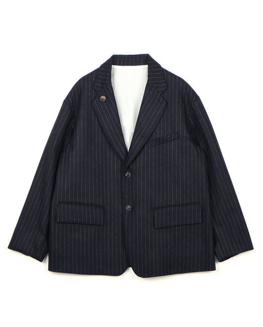 Wool Flannel Jacket  navy st