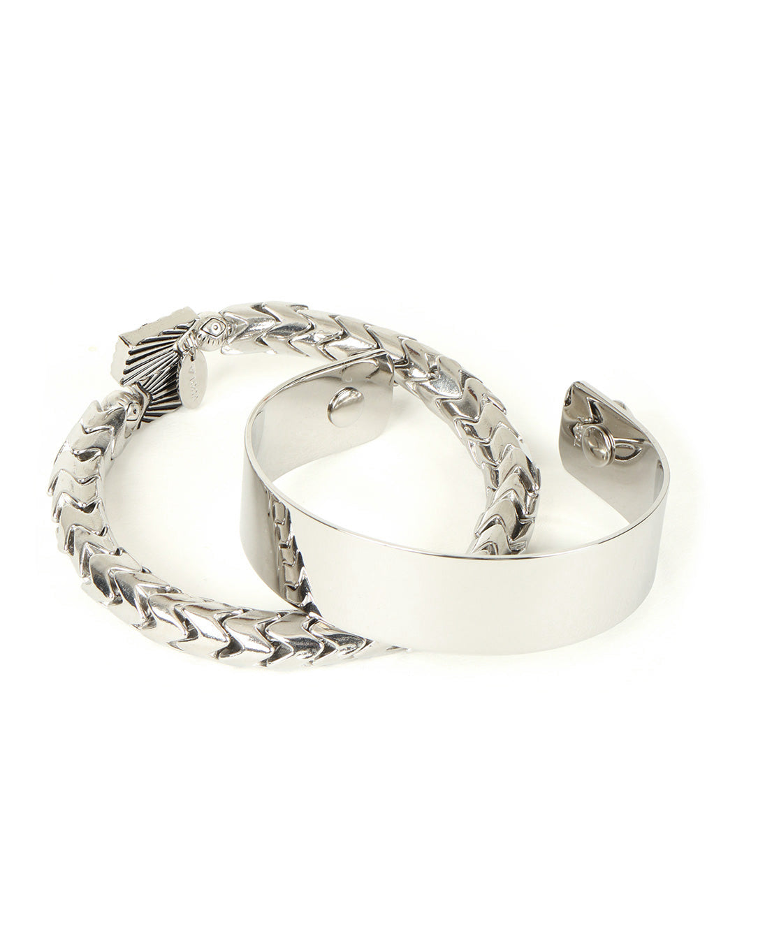 Metal Bangle Set silver