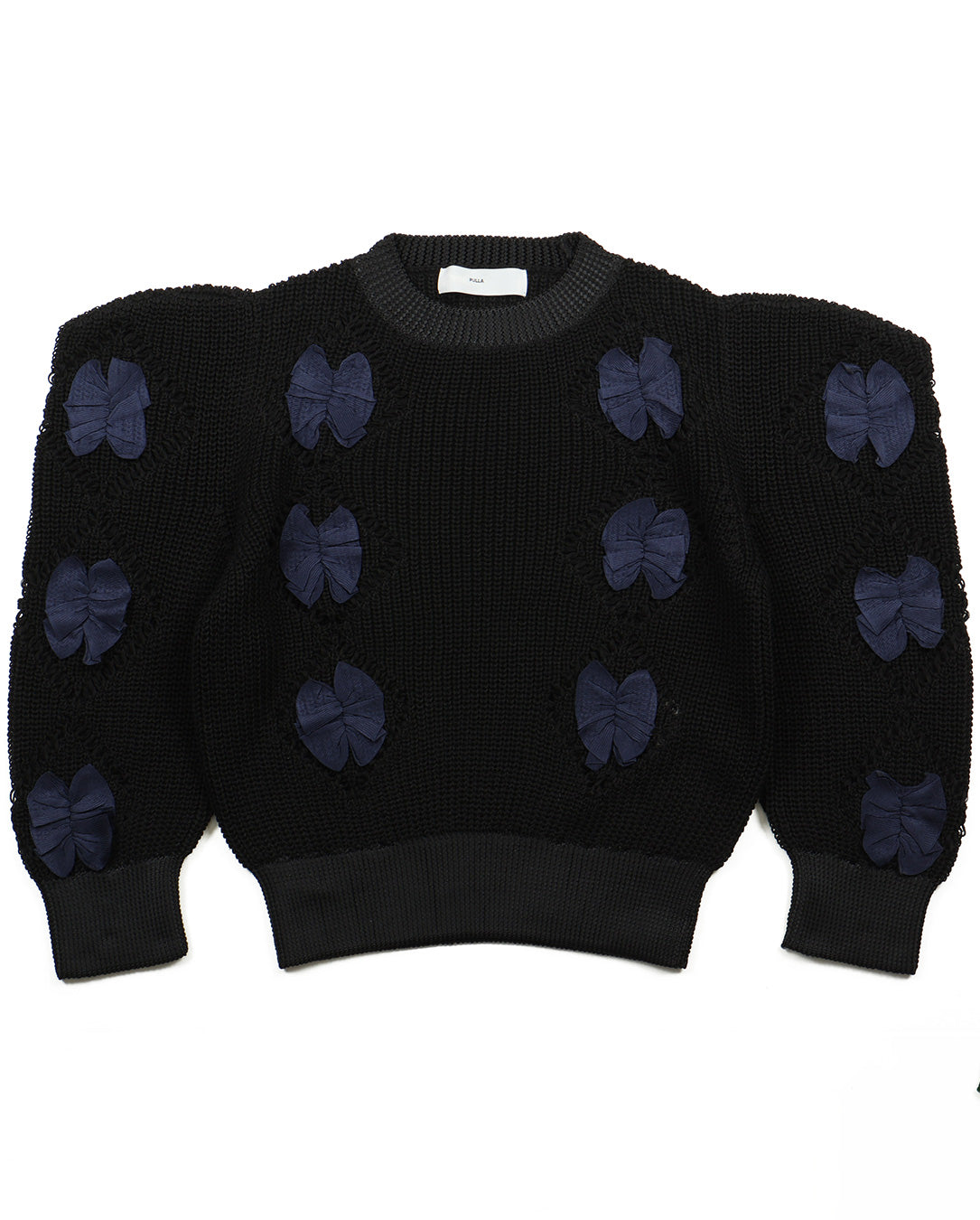 Motif Knit Pullover 1 black