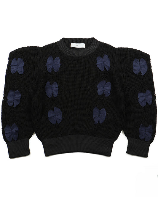 Motif Knit Pullover 1 black