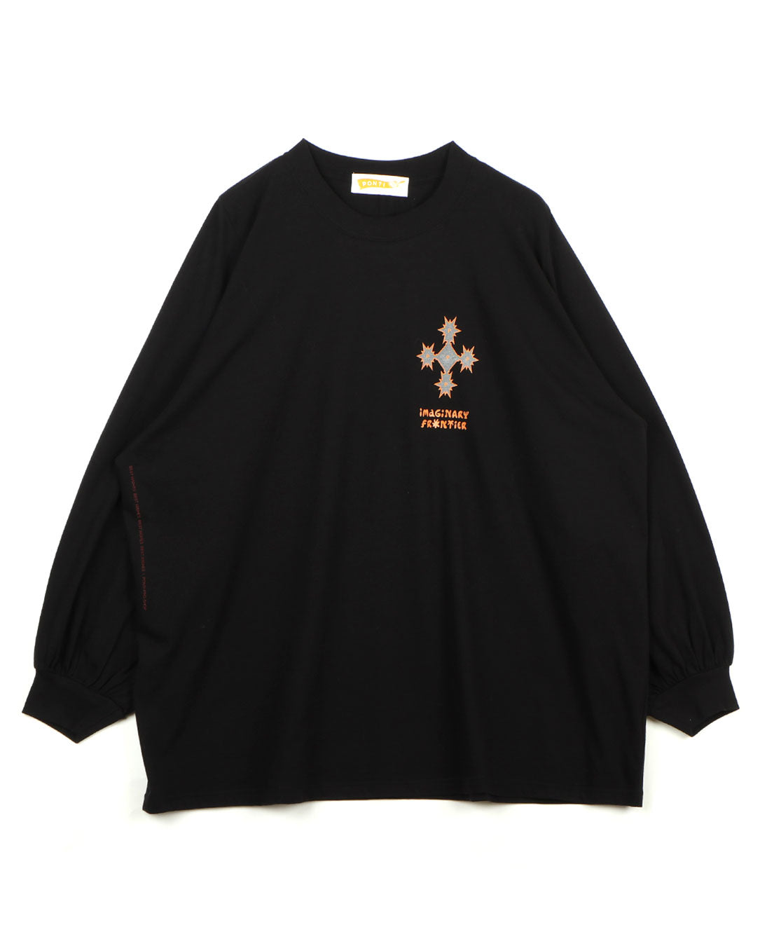 IF Print Long T-Shirt black