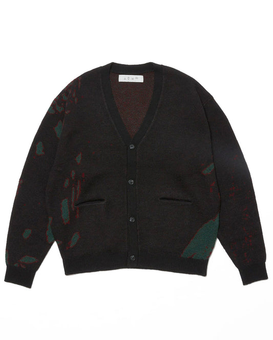 Jacquard Wool Cardigan black