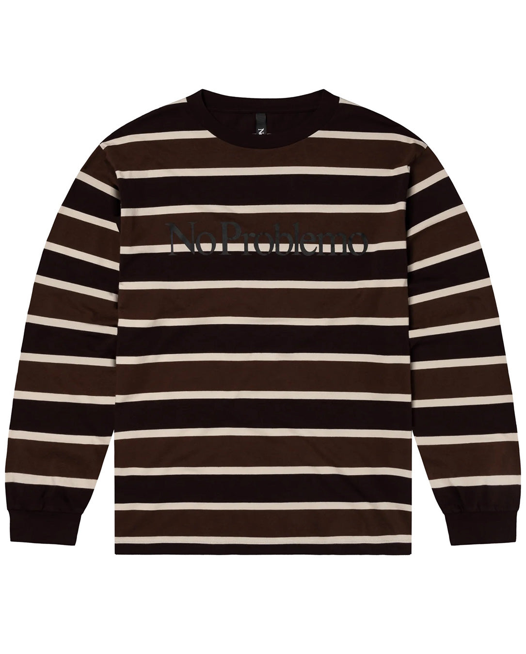 No Problemo Striped LS Tee brown