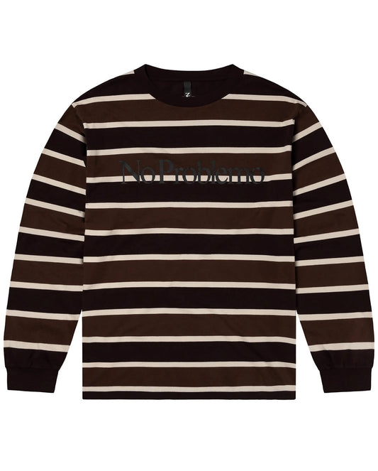 No Problemo Striped LS Tee brown