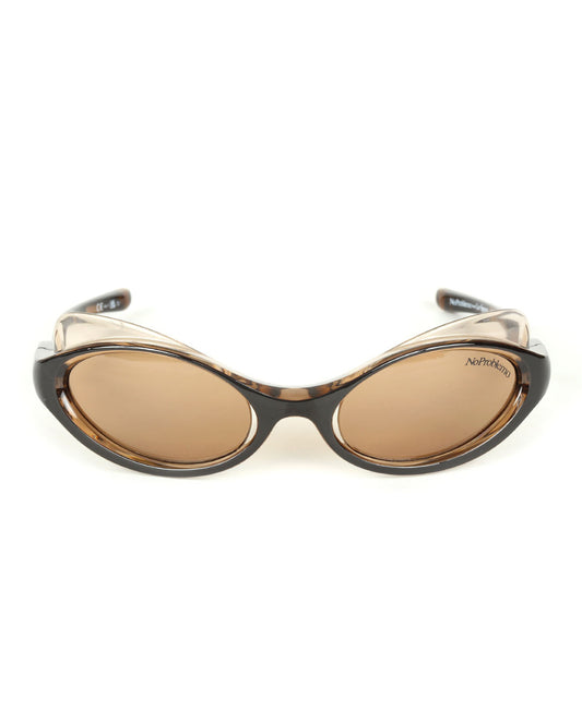 No Problemo x Le Specs Lyra Sunglasses tortoiseshell-dark-brown-mono