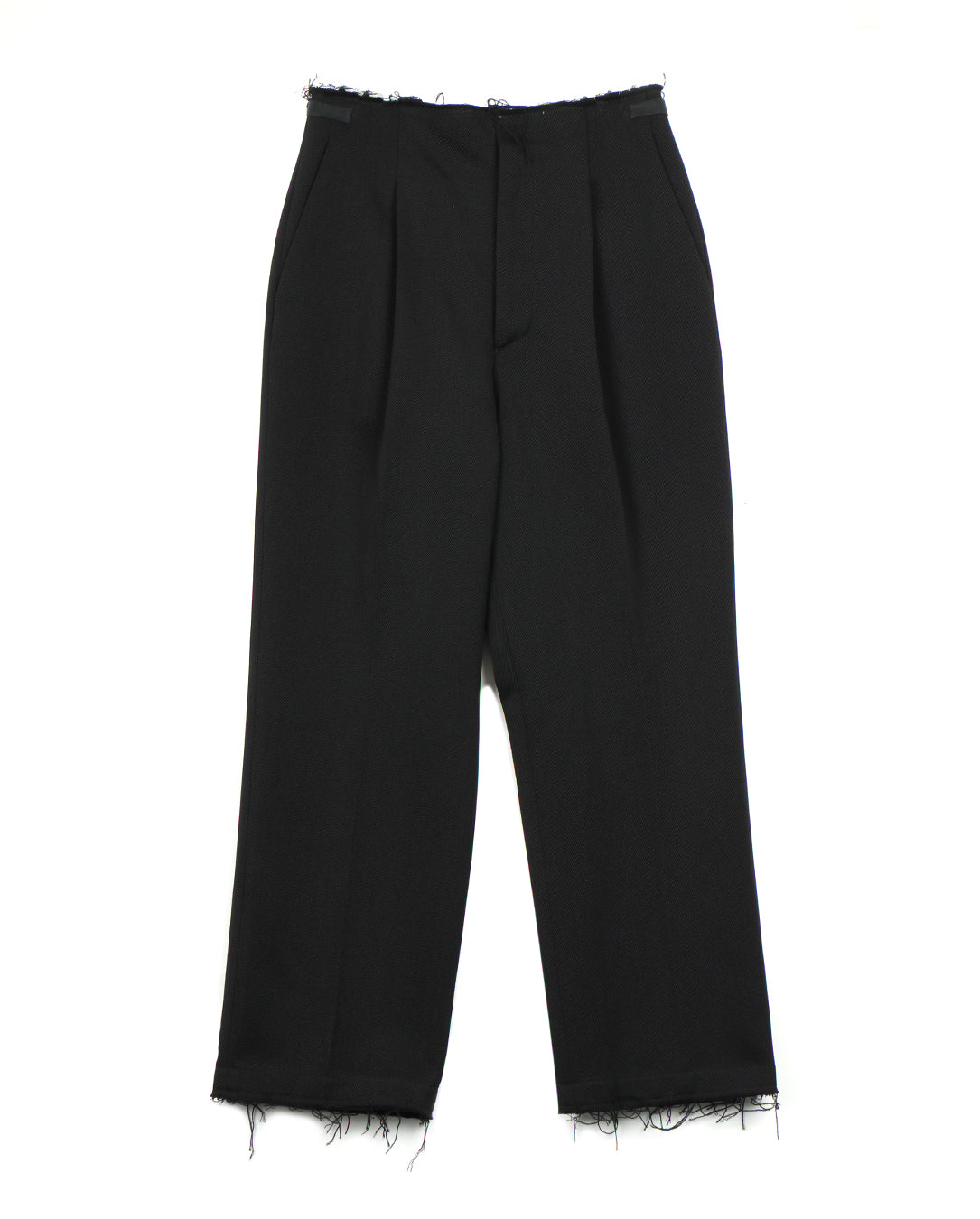 Wool Cotton Twill Pants black