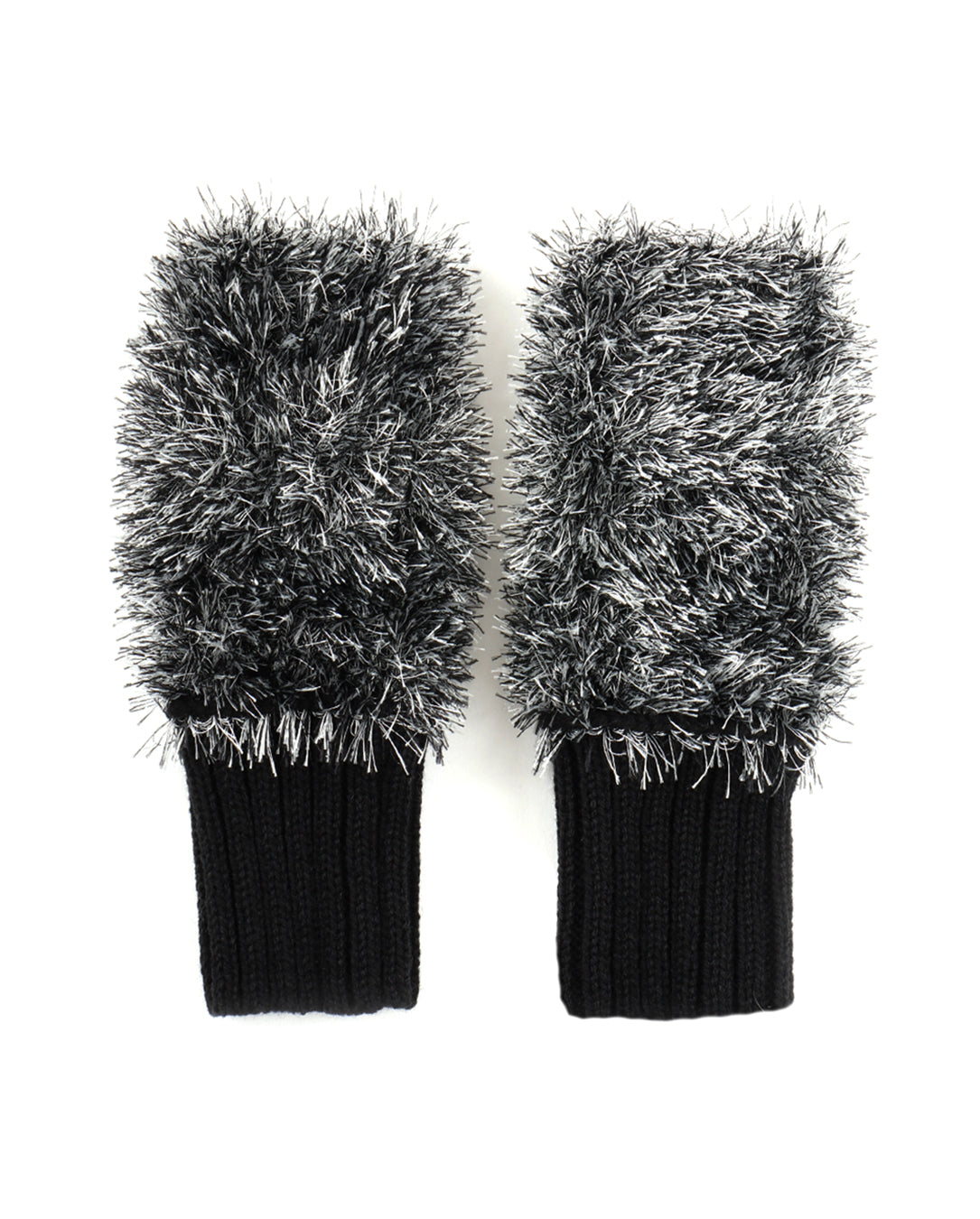 t'1730 Handmade Furry Mittens black marengo