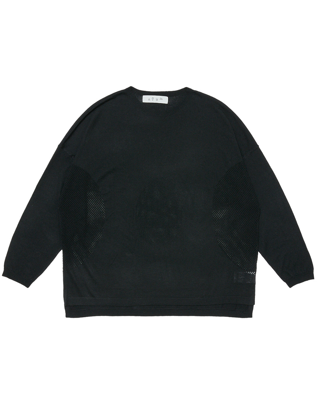 Ventilation Mesh Crew Sweater black
