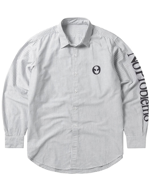 Graphic Printed Oxford Shirt black