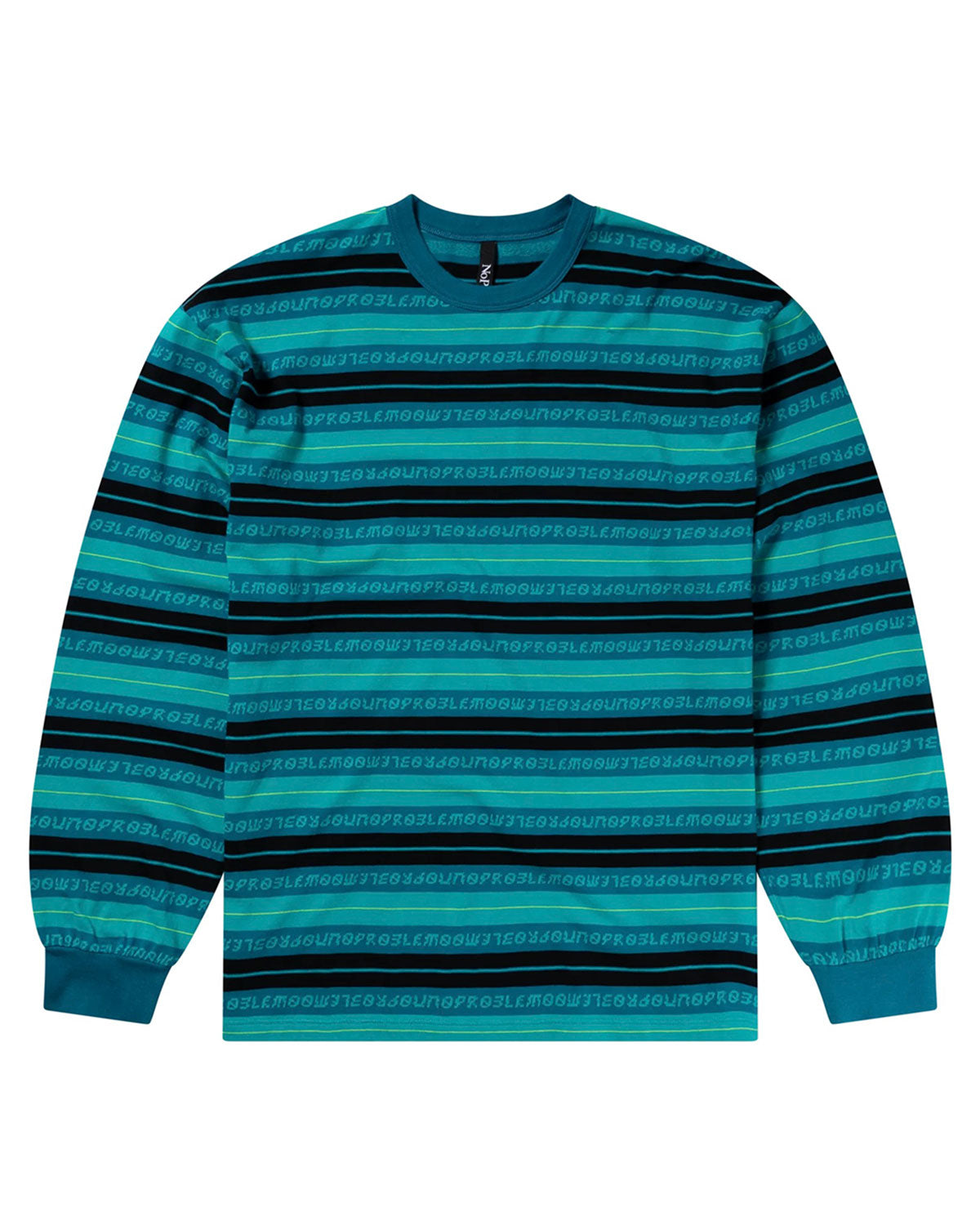 Jacquard Stripe LS Tee aqua