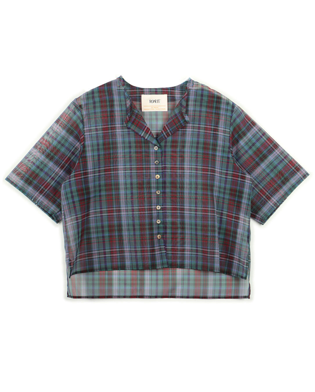 Semi-Sheer Yarn-Dyed Check Shirt check