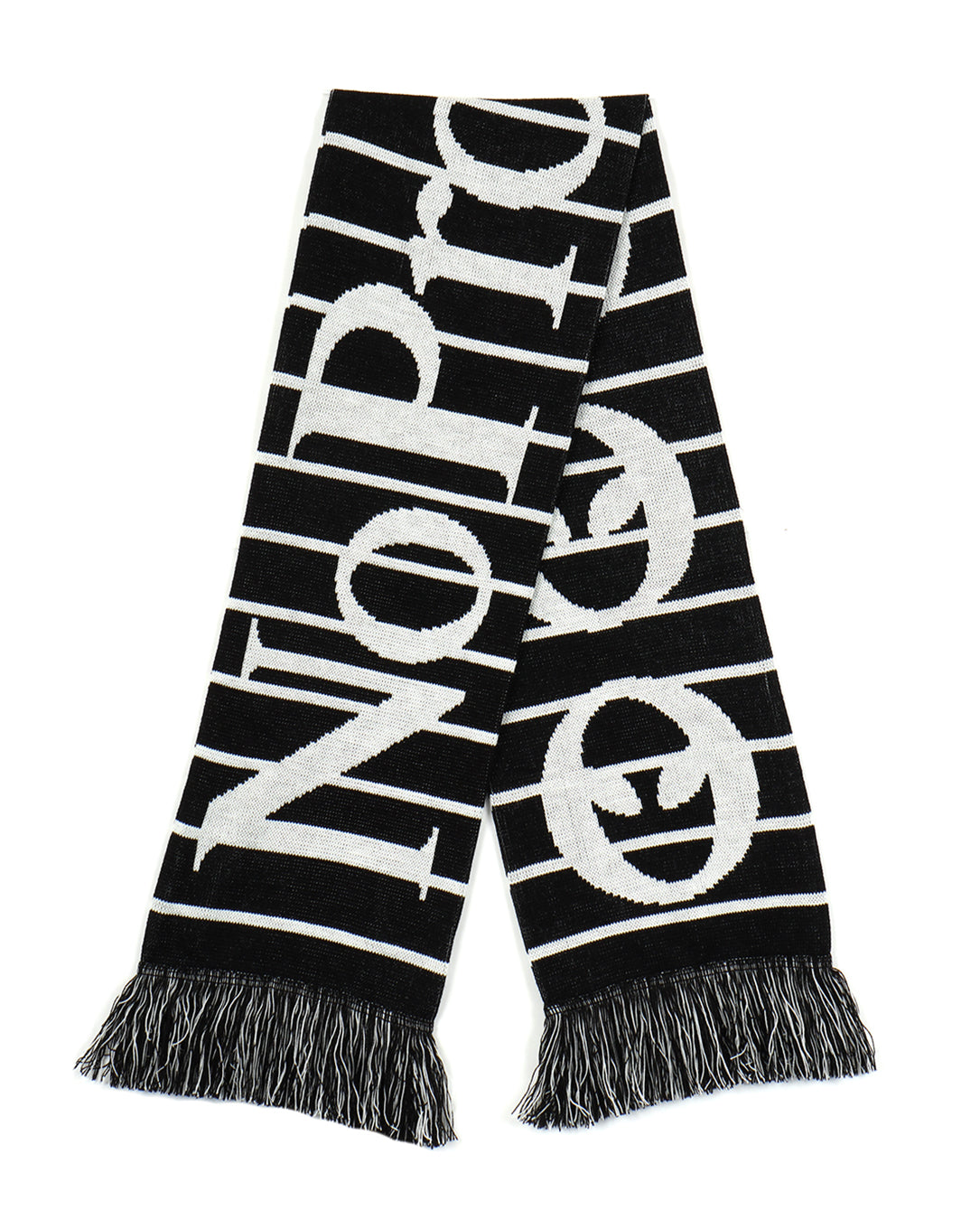 No Problemo Striped Scarf black