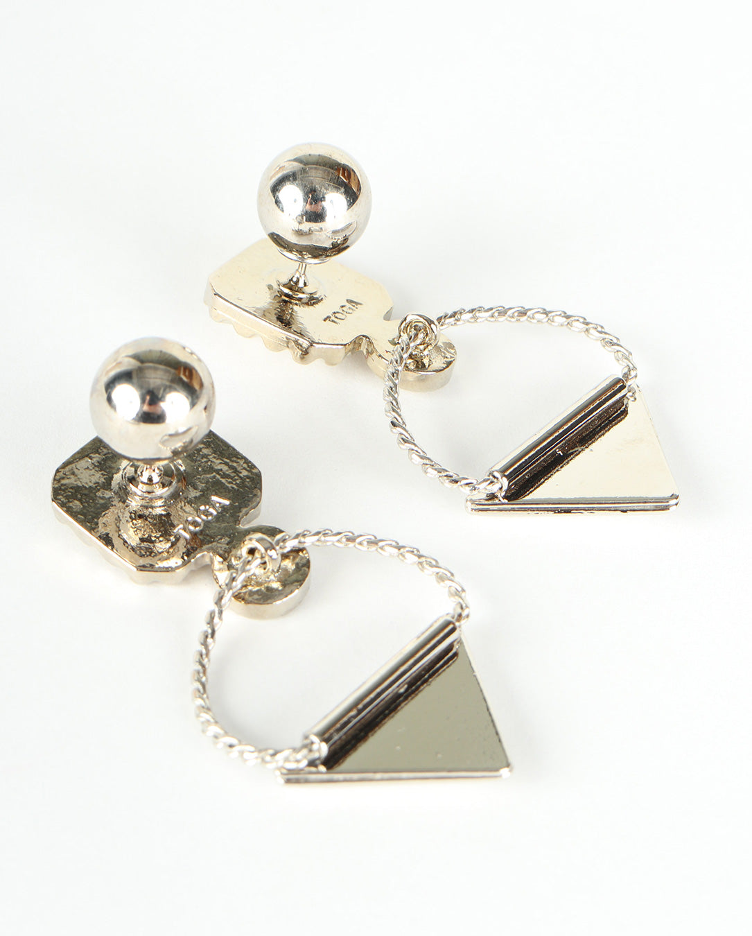 Triangle Pierced Earrings silver
